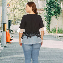 Laden Sie das Bild in den Galerie-Viewer, Damen-Spitzen-T-Shirt Aus Chiffon