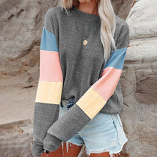 Laden Sie das Bild in den Galerie-Viewer, Kontrast-Sweatshirt mit Rundhalsausschnitt