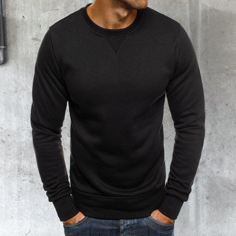 Lässiger Lockerer Einfarbiger Langarm-Pullover für Herren