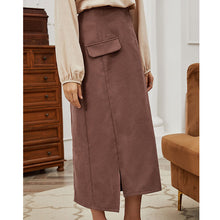 Laden Sie das Bild in den Galerie-Viewer, Schlankes, einfarbiges Hüftkleid mit hoher Taille