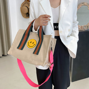 Smiley-Segeltuchtasche