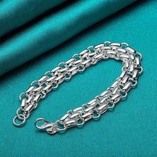 Laden Sie das Bild in den Galerie-Viewer, Doppelkettiges kariertes Knopfarmband