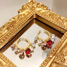 Laden Sie das Bild in den Galerie-Viewer, Goldene glitzernde bunte Zirkonohrringe