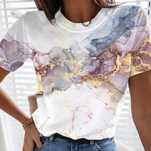 Laden Sie das Bild in den Galerie-Viewer, Einfaches Sommer-T-Shirt mit Aufdruck