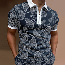 Laden Sie das Bild in den Galerie-Viewer, Herren Sommer stylisches bedrucktes Poloshirt