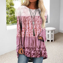 Laden Sie das Bild in den Galerie-Viewer, Bedrucktes T-Shirt mit langärmligem Rundhalsausschnitt