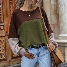 Laden Sie das Bild in den Galerie-Viewer, Lässiges Langarm-Top in Farbkontrast