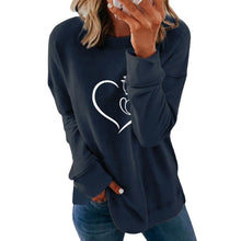 Laden Sie das Bild in den Galerie-Viewer, Langarm-Sweatshirt mit Rundhalsausschnitt und Herzdruck