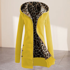 Plüsch-Sweatshirt mit Leopardenprint und Reißverschluss