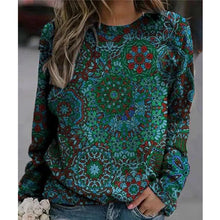 Laden Sie das Bild in den Galerie-Viewer, Bedrucktes Langarm-Sweatshirt mit Rundhalsausschnitt