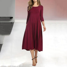 Laden Sie das Bild in den Galerie-Viewer, Neues Einfarbiges Elegantes Kleid Für Damen