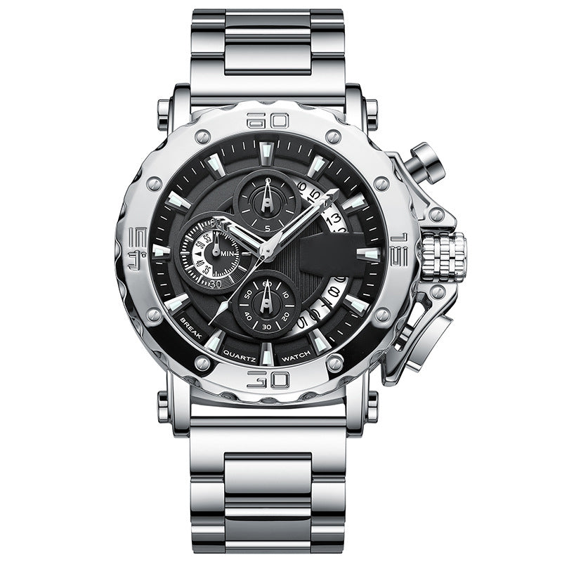 Leuchtende Quarzuhr für Herren