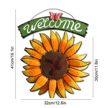 Laden Sie das Bild in den Galerie-Viewer, Vintage Metall Sonnenblume Willkommensschild Dekoration