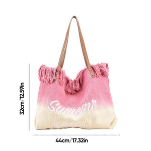 Quasten-Tragetasche mit Farbverlauf für Damen