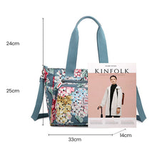 Laden Sie das Bild in den Galerie-Viewer, Damen Handtasche mit großem Fassungsvermögen und Blumenmuster
