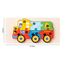 Laden Sie das Bild in den Galerie-Viewer, Pädagogisches 3D-Holzpuzzle für Kinder