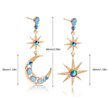 Laden Sie das Bild in den Galerie-Viewer, Asymmetrische Stern- und Mondohrringe