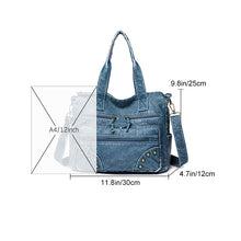 Laden Sie das Bild in den Galerie-Viewer, Denim Farbe Tote Handtasche
