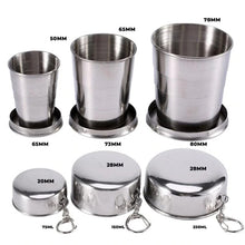 Laden Sie das Bild in den Galerie-Viewer, Tragbarer Zusammenklappbarer Edelstahlbecher