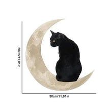 Laden Sie das Bild in den Galerie-Viewer, Mond- und schwarzen Katze- Ornament aus Metall