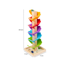 Laden Sie das Bild in den Galerie-Viewer, Buntes Holzspielzeug mit Glaskugeln