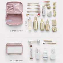 Laden Sie das Bild in den Galerie-Viewer, Kosmetiktasche aus Samt mit großem Fassungsvermögen+Waschtasche