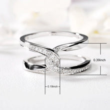 Laden Sie das Bild in den Galerie-Viewer, Silberner rechteckiger ineinandergreifender Ring