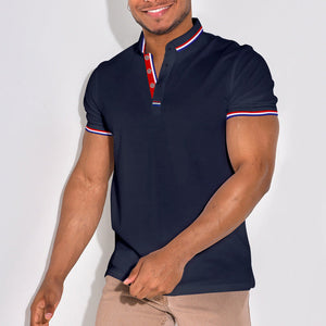 Einfarbiges Poloshirt mit Reverskragen