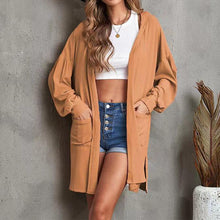 Laden Sie das Bild in den Galerie-Viewer, Herbst Einfarbige Langarm-Strickjacke für Damen