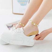 Laden Sie das Bild in den Galerie-Viewer, Damen Perlen Knöchelhohe Socken aus Netzstoff