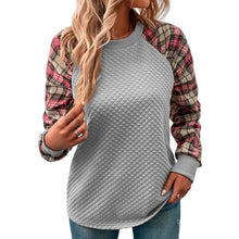 Laden Sie das Bild in den Galerie-Viewer, Karierte Patchwork-Sweatshirts für Damen