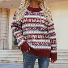 Laden Sie das Bild in den Galerie-Viewer, Weihnachten Gestreifter Strickpullover