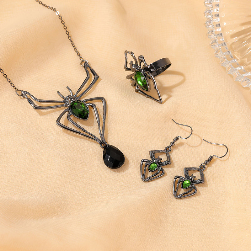 Halloween Edelstein Spinnenschmuck
