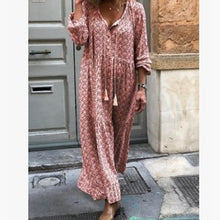 Laden Sie das Bild in den Galerie-Viewer, Elegantes langes Kleid mit V-Ausschnitt