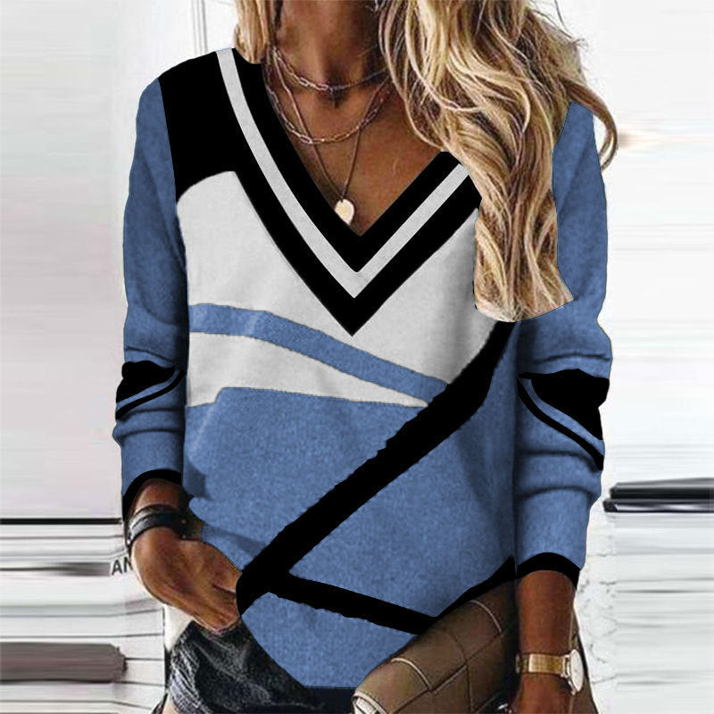 T-Shirt mit kontrastierendem geometrischem Aufdruck