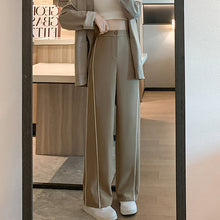 Laden Sie das Bild in den Galerie-Viewer, Seitengestreifte Hochhaushose mit weitem Bein