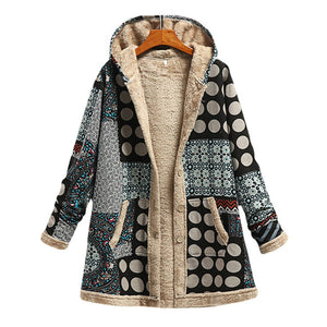 Kapuzen-Sweatshirt-Mantel aus Baumwolle und Fleece