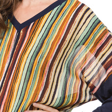 Laden Sie das Bild in den Galerie-Viewer, Blau gestreiftes T-Shirt