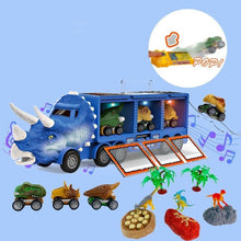 Laden Sie das Bild in den Galerie-Viewer, Kinder Dinosaurier Transport Spielzeug Lagerwagen
