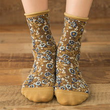 Laden Sie das Bild in den Galerie-Viewer, Vintage ethnische bestickte florale Damensocken
