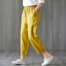 Laden Sie das Bild in den Galerie-Viewer, Lässige Freizeithose aus Baumwollleinen