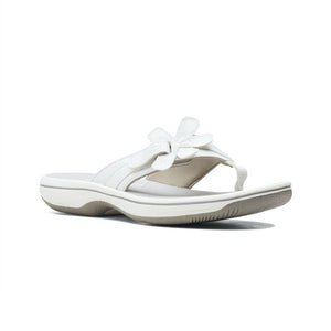 Neue Stilvolle flache Blumensandalen