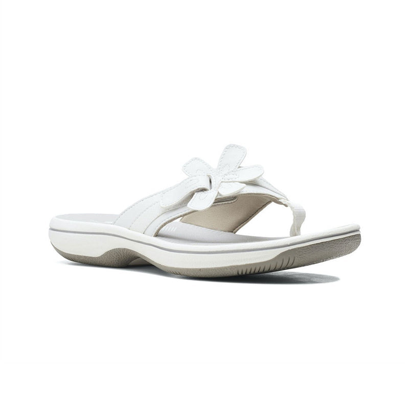 Neue Stilvolle flache Blumensandalen