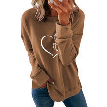 Laden Sie das Bild in den Galerie-Viewer, Langarm-Sweatshirt mit Rundhalsausschnitt und Herzdruck