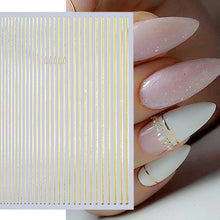 Laden Sie das Bild in den Galerie-Viewer, Geometrische 3D Linien-Nagelaufkleber