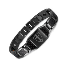 Laden Sie das Bild in den Galerie-Viewer, Kohlefaser-Magnet-Titan-Stahl-Armband