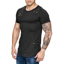 Laden Sie das Bild in den Galerie-Viewer, Schlankes einfarbiges T-Shirt für Herren mit Rundhalsausschnitt