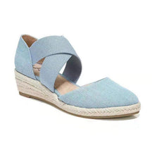 Laden Sie das Bild in den Galerie-Viewer, Sandalen mit Keilabsatz aus Hanfseil