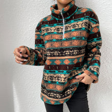 Laden Sie das Bild in den Galerie-Viewer, Lässiges Bedrucktes Sweatshirt mit Stehkragen