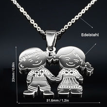 Laden Sie das Bild in den Galerie-Viewer, Junge und Mädchen Halskette Anhänger